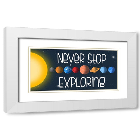 Never Stop White Modern Wood Framed Art Print with Double Matting by Prime, Marcus