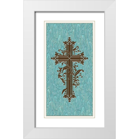 Marble Cross White Modern Wood Framed Art Print with Double Matting by Prime, Marcus