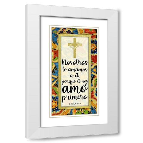 Amo Primero White Modern Wood Framed Art Print with Double Matting by Prime, Marcus