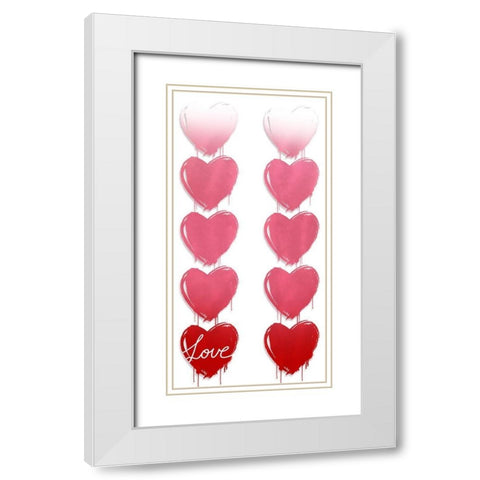 Love Drips White Modern Wood Framed Art Print with Double Matting by Prime, Marcus