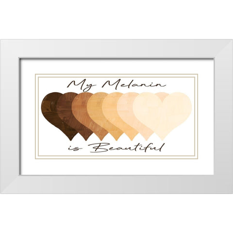 Beautiful Melanin White Modern Wood Framed Art Print with Double Matting by Prime, Marcus
