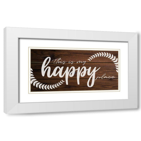 Happy Place White Modern Wood Framed Art Print with Double Matting by Prime, Marcus