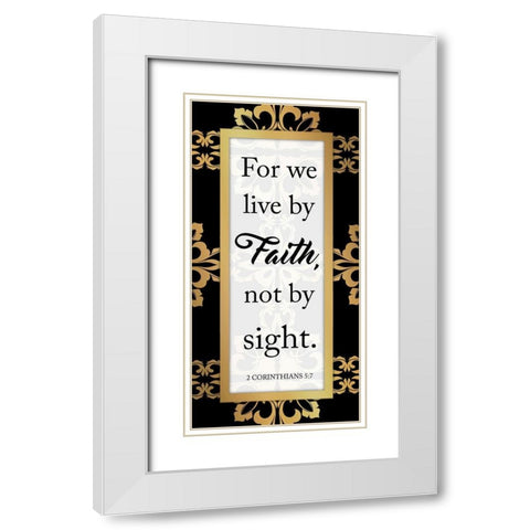 Live By Faith White Modern Wood Framed Art Print with Double Matting by Prime, Marcus