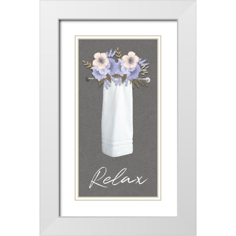 Relax Floral Towel 2 White Modern Wood Framed Art Print with Double Matting by Prime, Marcus