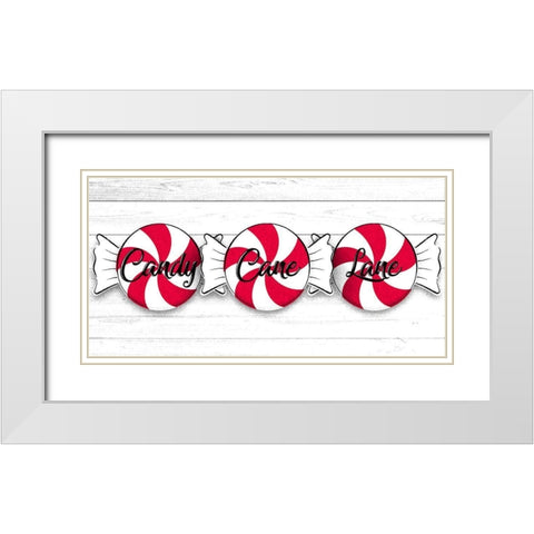 Candy Cane Lane White Modern Wood Framed Art Print with Double Matting by Prime, Marcus