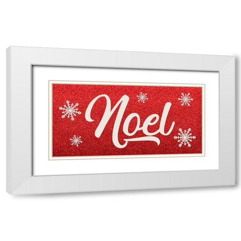 Sparkly Noel White Modern Wood Framed Art Print with Double Matting by Prime, Marcus