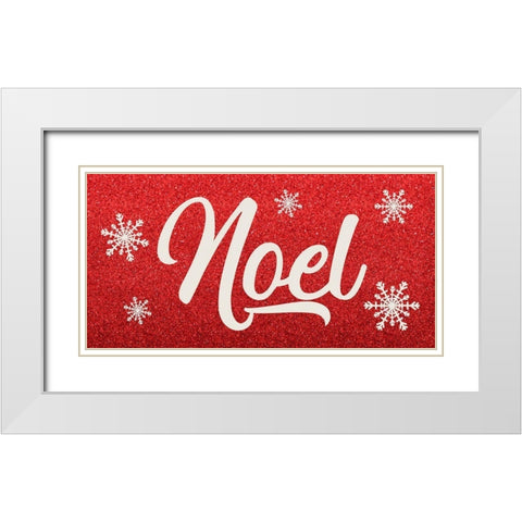 Sparkly Noel White Modern Wood Framed Art Print with Double Matting by Prime, Marcus