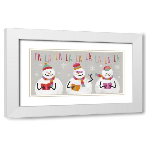 Fa La La La La La La La La White Modern Wood Framed Art Print with Double Matting by Prime, Marcus