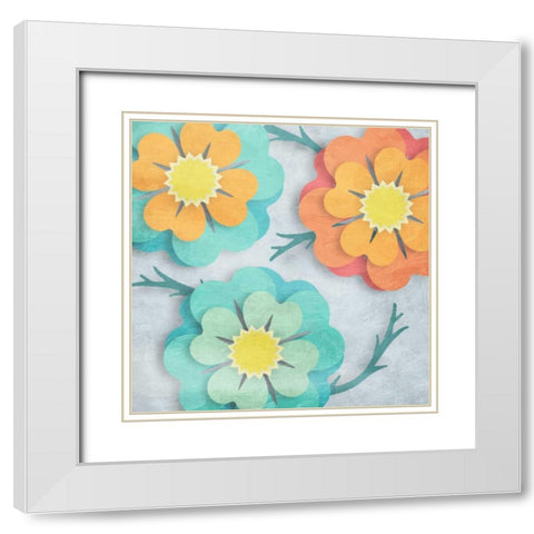 Flowers In The Wind 2 White Modern Wood Framed Art Print with Double Matting by Prime, Marcus