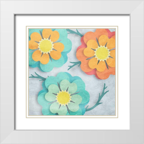 Flowers In The Wind 2 White Modern Wood Framed Art Print with Double Matting by Prime, Marcus