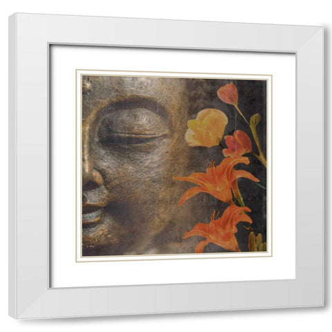 Floral Zen 2 White Modern Wood Framed Art Print with Double Matting by Prime, Marcus