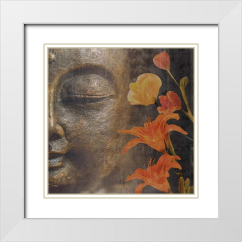 Floral Zen 2 White Modern Wood Framed Art Print with Double Matting by Prime, Marcus