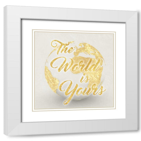 World Is Yours White Modern Wood Framed Art Print with Double Matting by Prime, Marcus