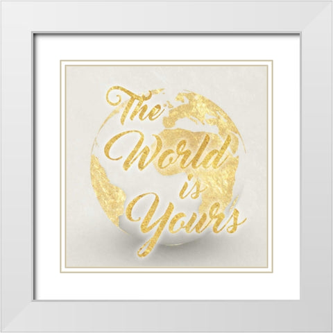 World Is Yours White Modern Wood Framed Art Print with Double Matting by Prime, Marcus