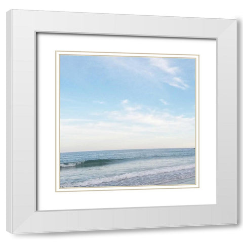 Sea Stroll White Modern Wood Framed Art Print with Double Matting by Prime, Marcus