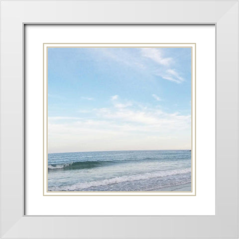 Sea Stroll White Modern Wood Framed Art Print with Double Matting by Prime, Marcus