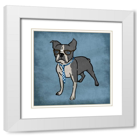 Nerdy Terrier White Modern Wood Framed Art Print with Double Matting by Prime, Marcus
