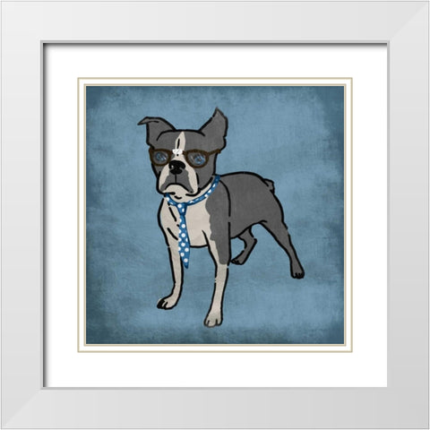 Nerdy Terrier White Modern Wood Framed Art Print with Double Matting by Prime, Marcus