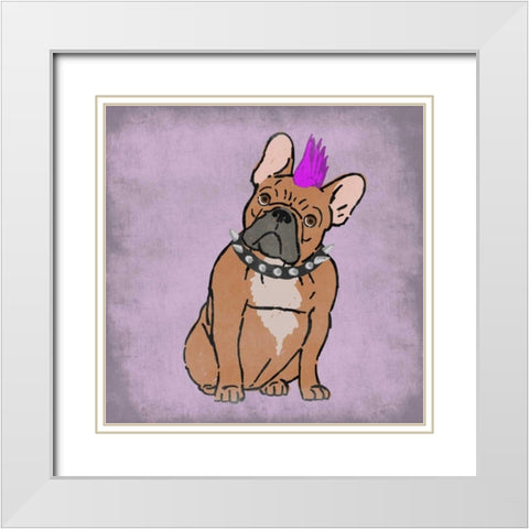 Rockin Frenchie White Modern Wood Framed Art Print with Double Matting by Prime, Marcus