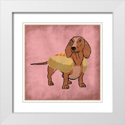 Hot Dog Cutie White Modern Wood Framed Art Print with Double Matting by Prime, Marcus
