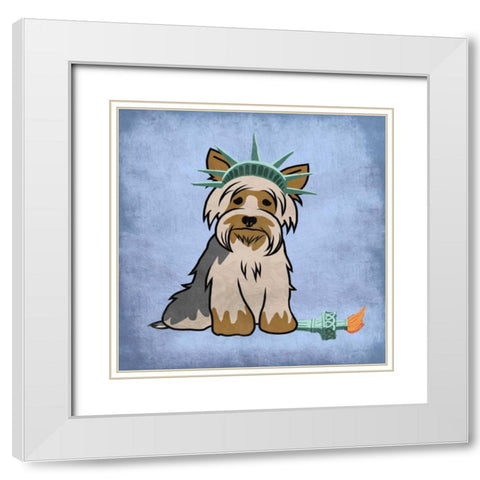 New Yorkie 2 White Modern Wood Framed Art Print with Double Matting by Prime, Marcus