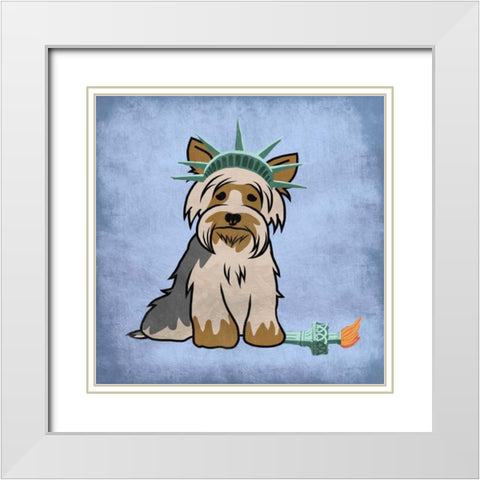 New Yorkie 2 White Modern Wood Framed Art Print with Double Matting by Prime, Marcus