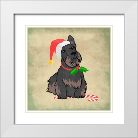 Merry Scottie White Modern Wood Framed Art Print with Double Matting by Prime, Marcus