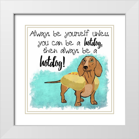Hot Dog Confidence White Modern Wood Framed Art Print with Double Matting by Prime, Marcus