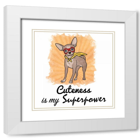 Superpowered Cuteness White Modern Wood Framed Art Print with Double Matting by Prime, Marcus