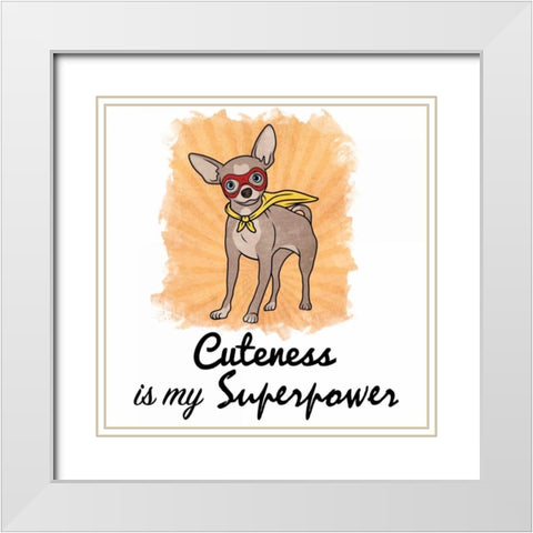 Superpowered Cuteness White Modern Wood Framed Art Print with Double Matting by Prime, Marcus