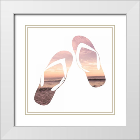 Sandy Sandals White Modern Wood Framed Art Print with Double Matting by Prime, Marcus