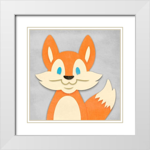 Cheery Fox White Modern Wood Framed Art Print with Double Matting by Prime, Marcus
