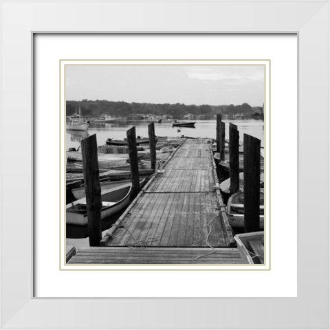 Pier Stroll White Modern Wood Framed Art Print with Double Matting by Prime, Marcus