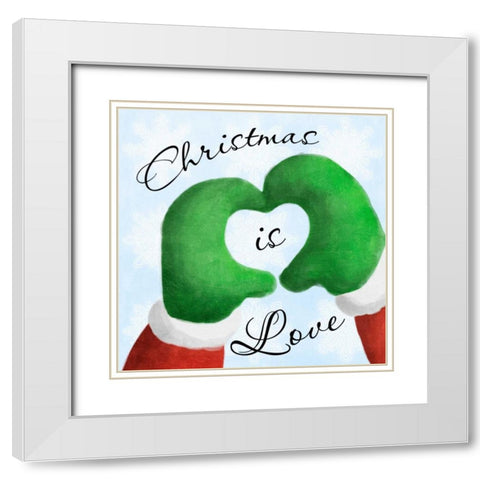 Christmas Is Love 1 White Modern Wood Framed Art Print with Double Matting by Prime, Marcus