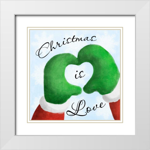 Christmas Is Love 1 White Modern Wood Framed Art Print with Double Matting by Prime, Marcus