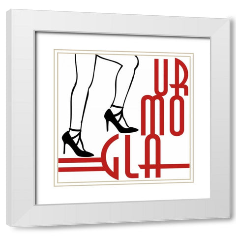 Glamour Strut White Modern Wood Framed Art Print with Double Matting by Prime, Marcus