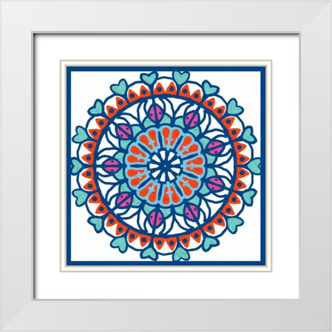 Mandala 3 White Modern Wood Framed Art Print with Double Matting by Prime, Marcus