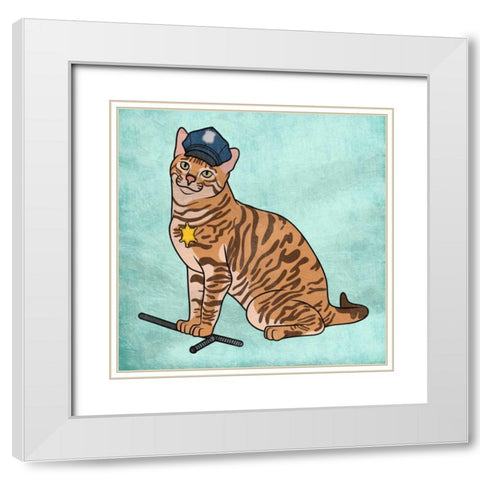 Captain Snuffles White Modern Wood Framed Art Print with Double Matting by Prime, Marcus