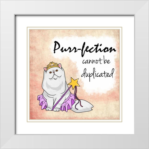 Miss Purrfection White Modern Wood Framed Art Print with Double Matting by Prime, Marcus
