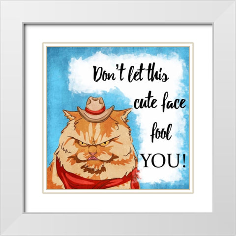 Fooled Cuteness White Modern Wood Framed Art Print with Double Matting by Prime, Marcus