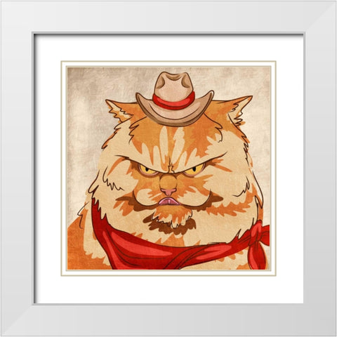 Whiskers McGee White Modern Wood Framed Art Print with Double Matting by Prime, Marcus