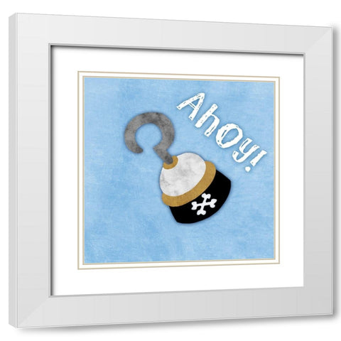 Ahoy Matey White Modern Wood Framed Art Print with Double Matting by Prime, Marcus