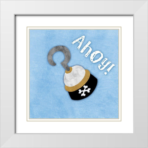 Ahoy Matey White Modern Wood Framed Art Print with Double Matting by Prime, Marcus