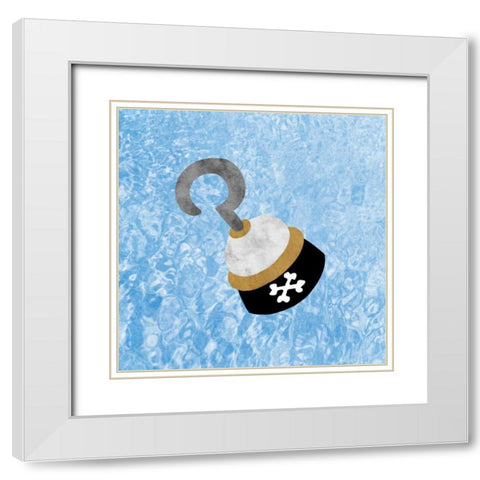 Pirates Hook White Modern Wood Framed Art Print with Double Matting by Prime, Marcus