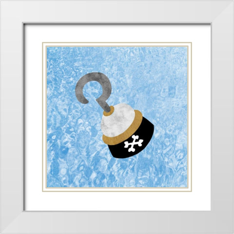 Pirates Hook White Modern Wood Framed Art Print with Double Matting by Prime, Marcus