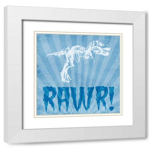 Dino Bones 1 White Modern Wood Framed Art Print with Double Matting by Prime, Marcus