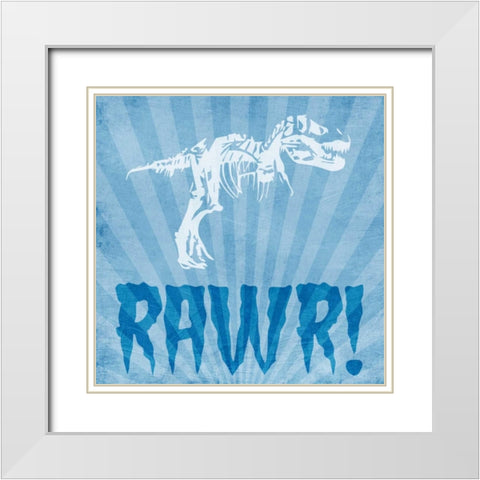 Dino Bones 1 White Modern Wood Framed Art Print with Double Matting by Prime, Marcus