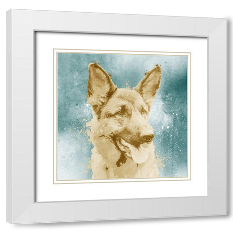 Shepard Splat White Modern Wood Framed Art Print with Double Matting by Prime, Marcus