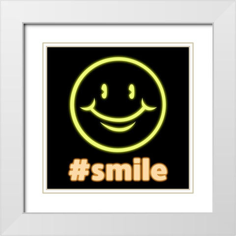 Smiley Glow White Modern Wood Framed Art Print with Double Matting by Prime, Marcus