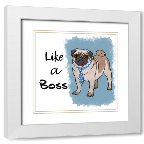 Wall Street Boss White Modern Wood Framed Art Print with Double Matting by Prime, Marcus